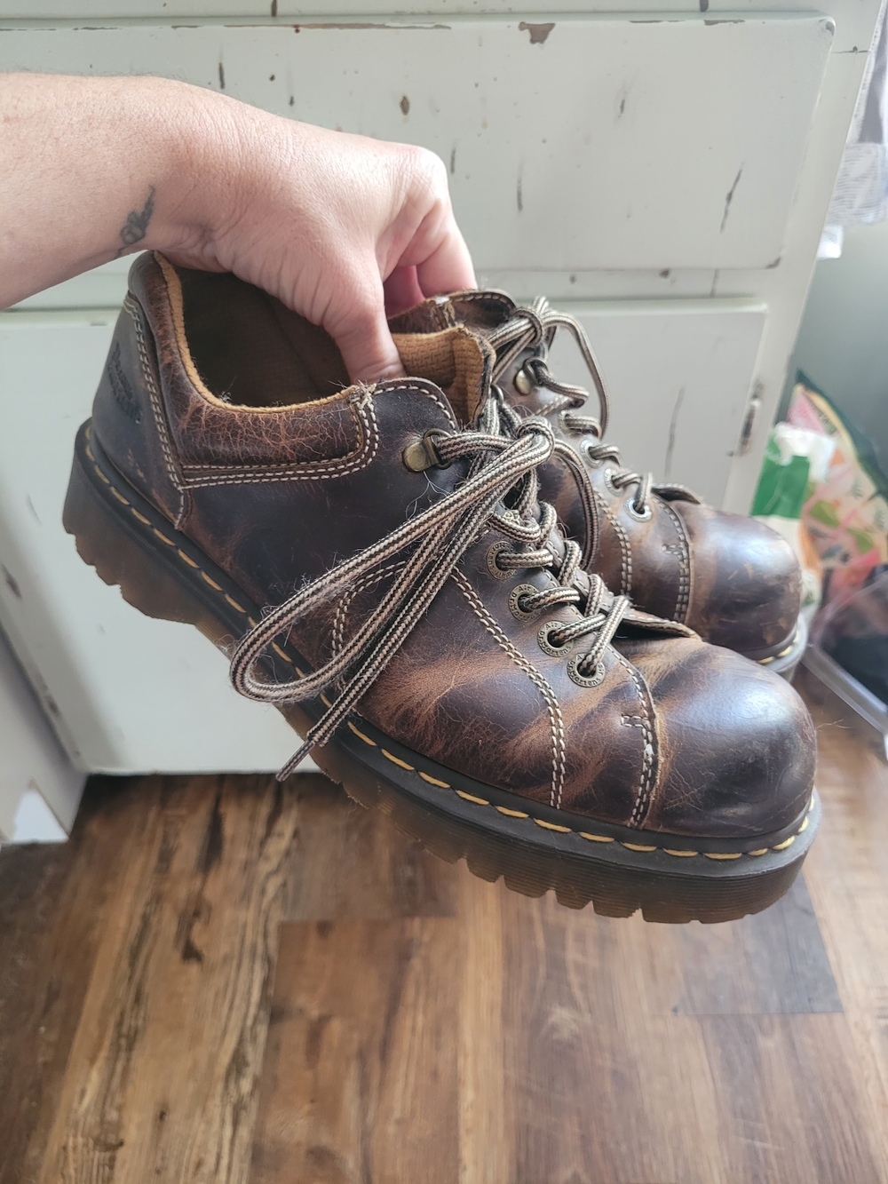 Mens Doc Martens 10940 Brown Leather Chunky Shoes